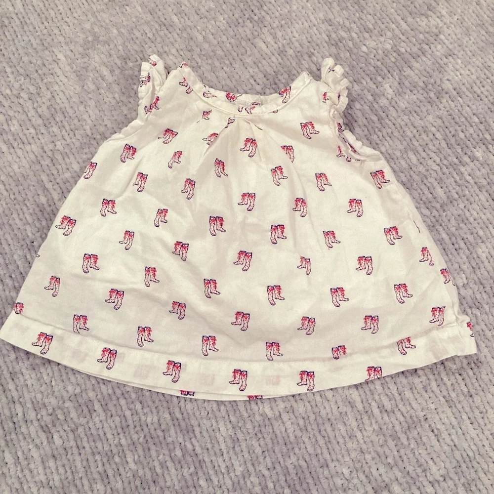 Paddington Bear for baby Gap‎ Top Blouse Boot Print 3-6 months
